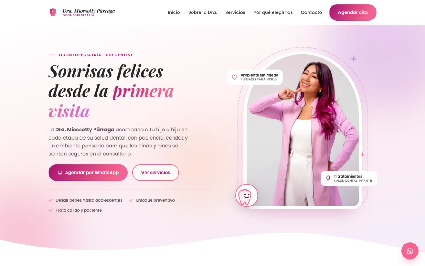 Dra. Miossotty Párraga — Odontopediatría